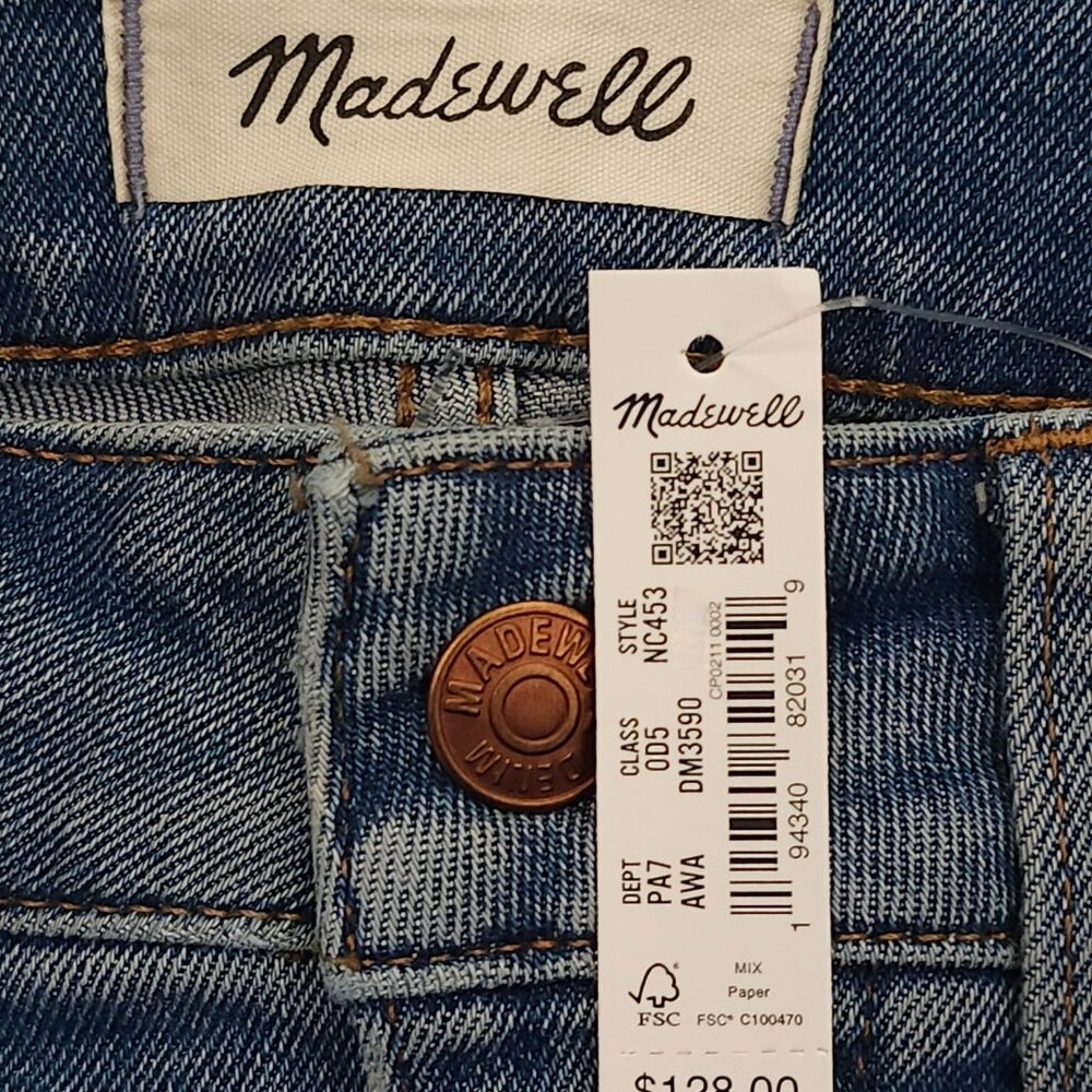 Madewell Curvy High Rise Skinny Womens Plus Size Blue Jeans 16W $128 price NWT - Picture 3 of 6